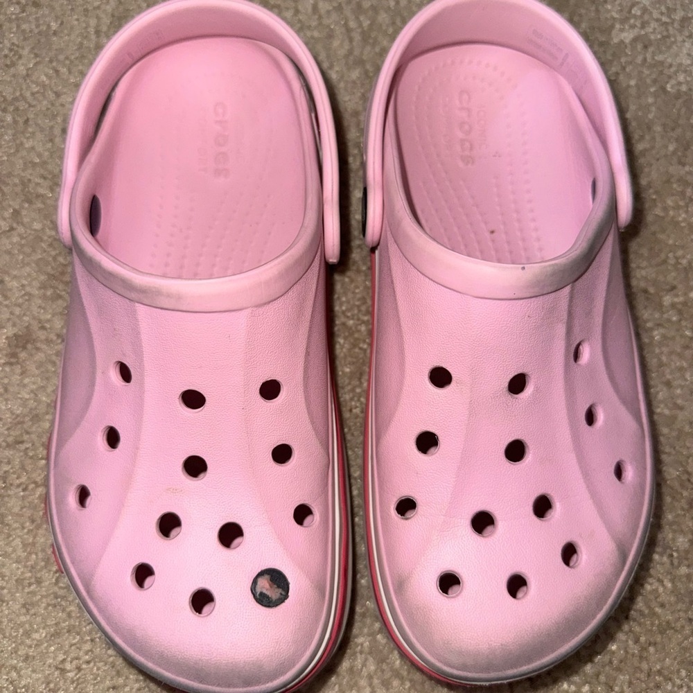 Crocs Kids Classic Low Platform Clog Pink J1 Toddler Youth Sandals Slip On Shoes